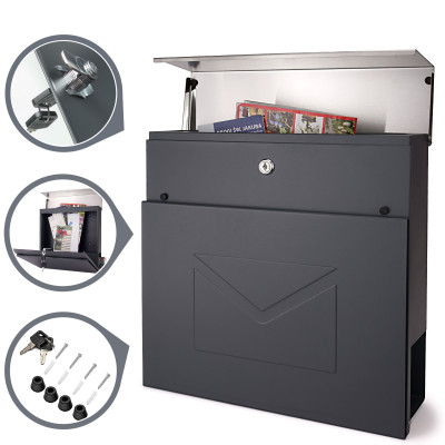 D3691 poštni predal v antracitni barvi + nerjavečega jekla D3691 poštni predal v antracitni barvi + nerjavečega jekla
