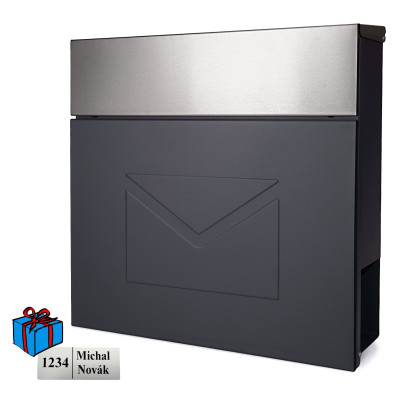 D3691 poštni predal v antracitni barvi + nerjavečega jekla
