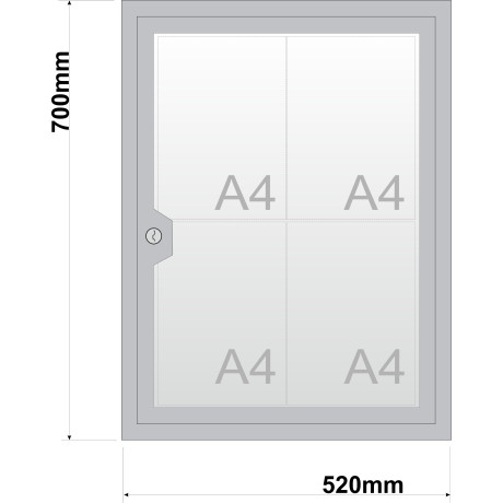 Informačná vitrína 52x70cm RAL7035 poškodený rám