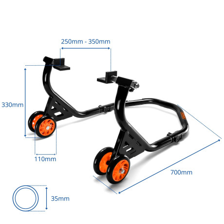 Stojalo za motorna kolesa s prilagodljivim adapterjem L SN1720