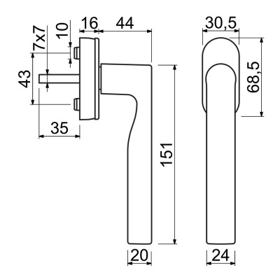 RHW.167.F9016 okenski kljukica.