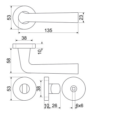 RK.LOPAR.WC.CE ročica za vrata