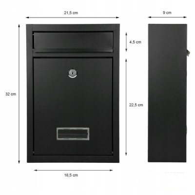 BELA poštni nabiralnik črna BELA poštni nabiralnik črna