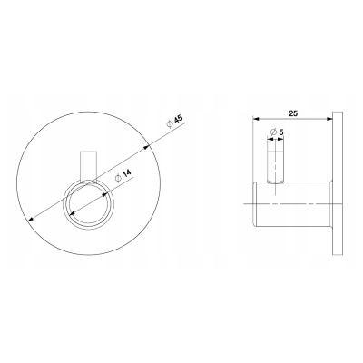 WS1 samolepilni okrogel kavelj 45 mm