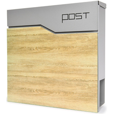S3637 poštni nabiralnik srebrne barve + imitacija lesa.