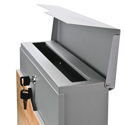 S3637 poštni nabiralnik srebrne barve + imitacija lesa. S3637 poštni nabiralnik srebrne barve + imitacija lesa.