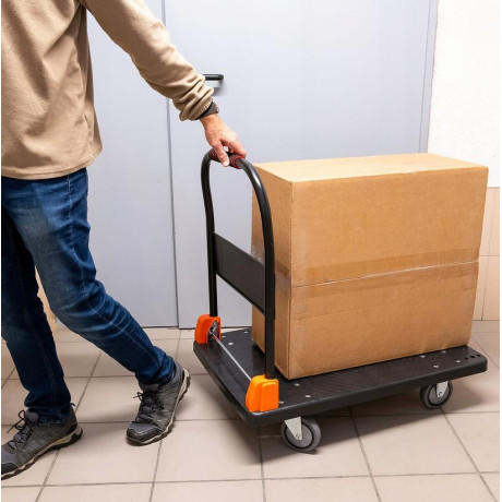 Skladací transportný plošinový vozík