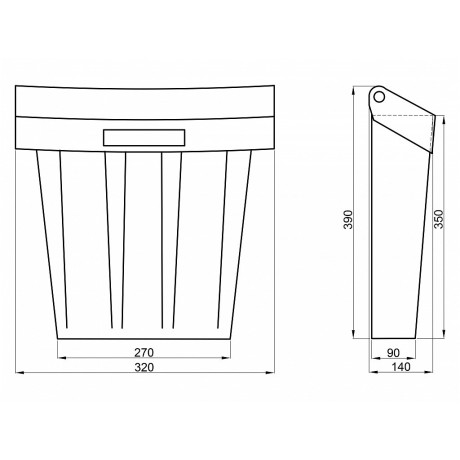 PH poštanski sandučić od plastike siva