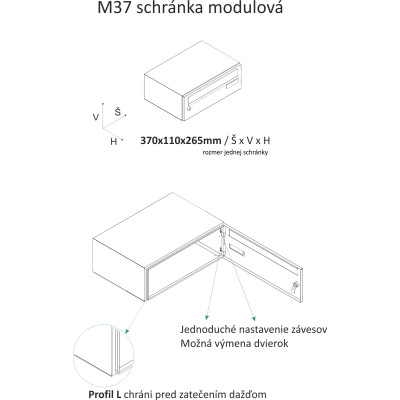 M37 schránková zostava jednostranná