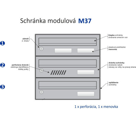 M37/6 modularna nabiralna škatla RAL9006