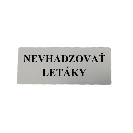 Menovka na prilepenie "Nevhadzovať letáky"