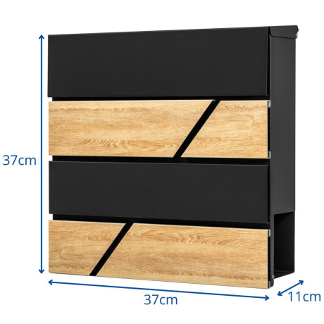 D3638 poštni nabiralnik črna + imit. les.