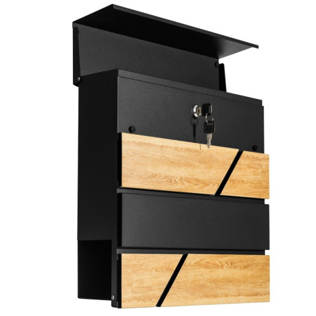 D3638 poštni nabiralnik črna + imit. les.