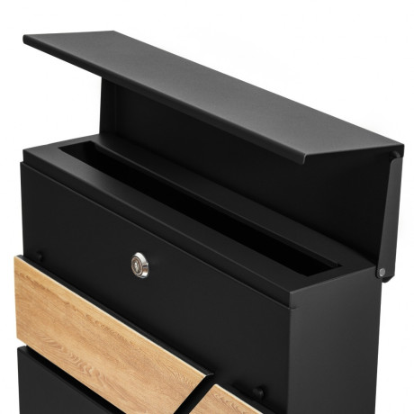 D3638 poštni nabiralnik črna + imit. les.