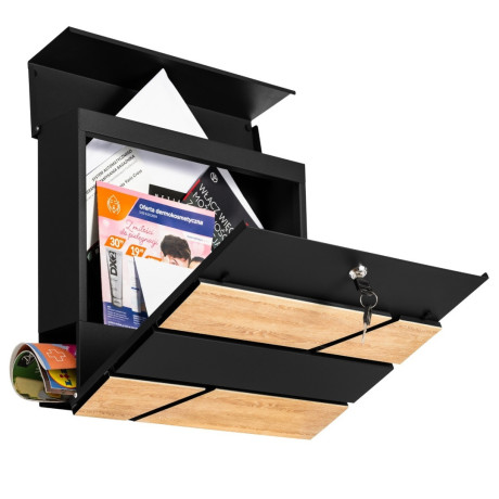 D3638 poštni nabiralnik črna + imit. les.