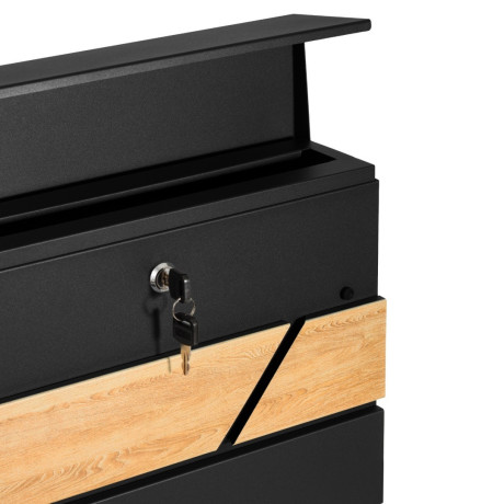 D3638 poštni nabiralnik črna + imit. les.