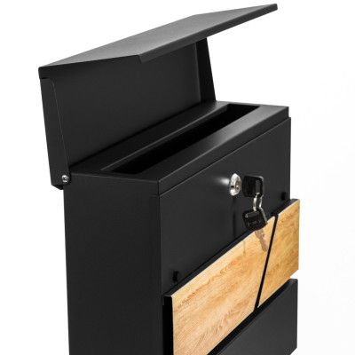 D3638 poštni nabiralnik črna + imit. les.