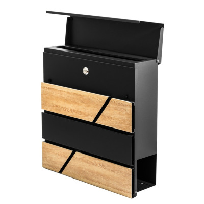 D3638 poštni nabiralnik črna + imit. les.