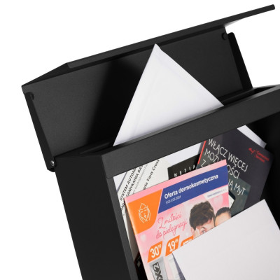 D3638 poštni nabiralnik črna + imit. les.