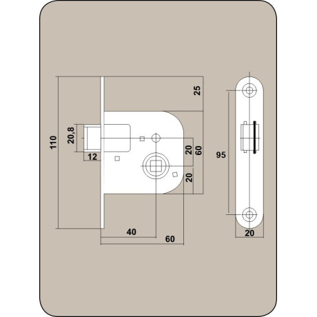 Vgradna ključavnica ZS04 na stranišču