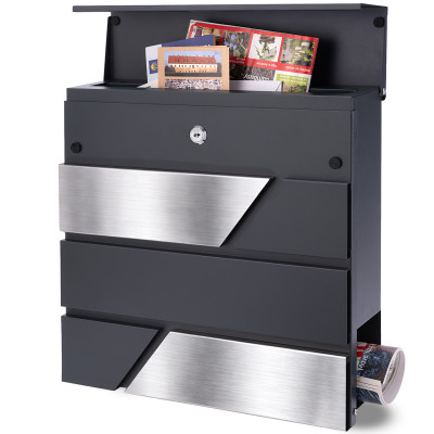 D3711 poštni nabiralnik antracit + nerjavno jeklo