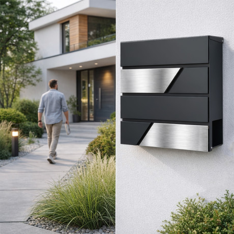 D3711 poštni nabiralnik antracit + nerjavno jeklo