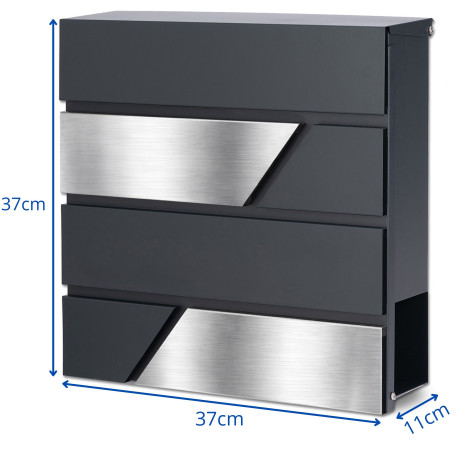 D3711 poštni nabiralnik antracit + nerjavno jeklo