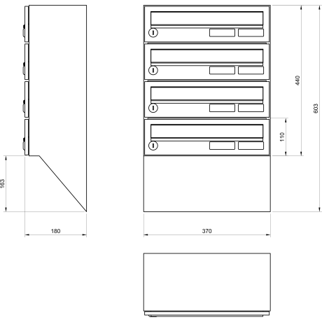 M370U /4 nabiralnik nagibna RAL7016