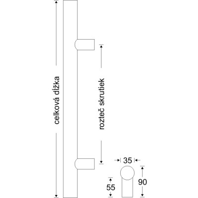 Madlo 100/50 okrúhle obojstranné Madlo 100/50 okrúhle obojstranné