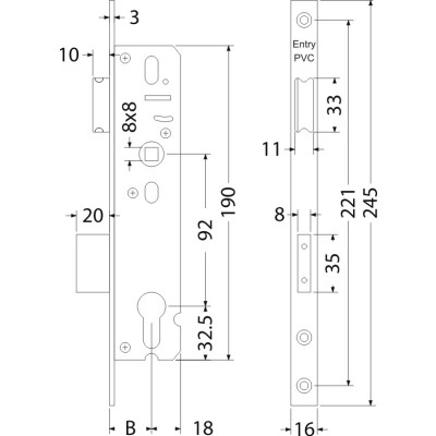 ENTRY PVC zadlabací zámok ENTRY PVC zadlabací zámok