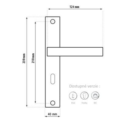 QUBIK kľučka nikel brúsený QUBIK kľučka nikel brúsený