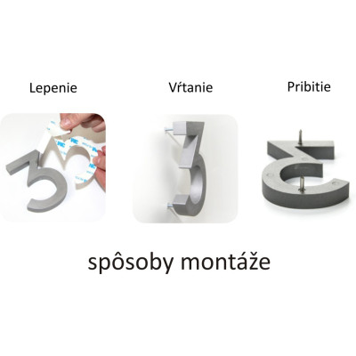 Číslo "6" 3D 100mm Al Číslo "6" 3D 100mm Al