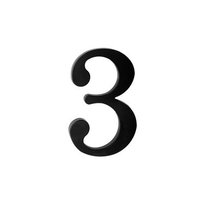 domove číslo 180mm čierne "3" domove číslo 180mm čierne "3"