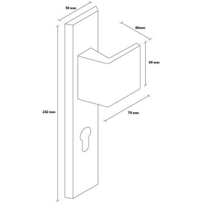 TOTAL vchodová kľučka-madlo INOX pravá TOTAL vchodová kľučka-madlo INOX pravá