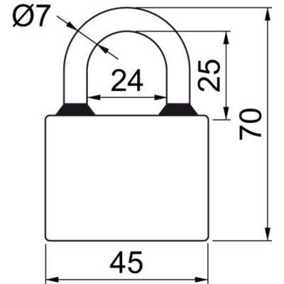 Oval 45mm SU visiaci zámok Oval 45mm SU visiaci zámok