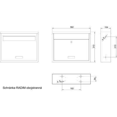 RADIM obojstranná schránka nerez