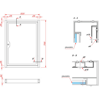 Informačná vitrína s otváracími dverami 520 x700 Informačná vitrína s otváracími dverami 520 x700