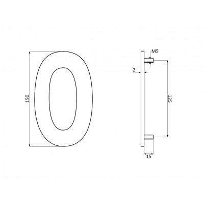 Číslica "8" fasádna 150mm NEREZ S Číslica "8" fasádna 150mm NEREZ S