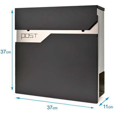 D3693 poštová schránka čierna + nerez
