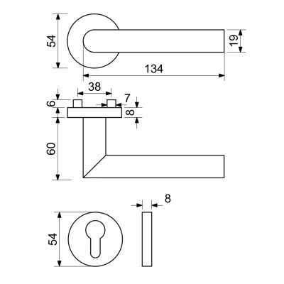 RK.L-FORM.PZ.CE rozetové kovanie RK.L-FORM.PZ.CE rozetové kovanie