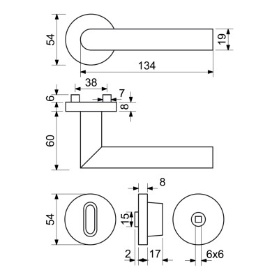 RK.L-FORM.WC.CE rozetové kovanie RK.L-FORM.WC.CE rozetové kovanie