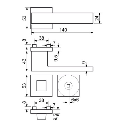 RK.C1 MONZA rozetové kovanie nikel matný