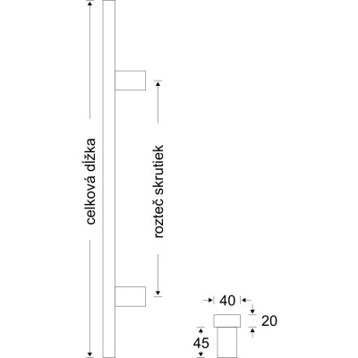 Madlo 100/50 hranaté obojstranné Madlo 100/50 hranaté obojstranné