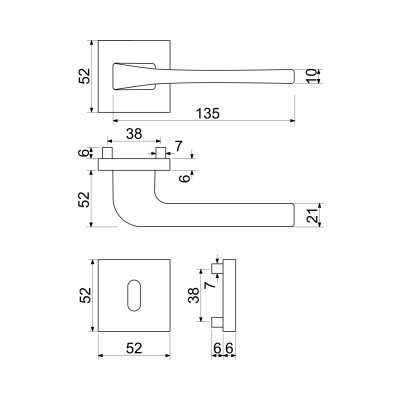 RK.C36.CORTINA.BB.ANT kľučka na dvere RK.C36.CORTINA.BB.ANT kľučka na dvere