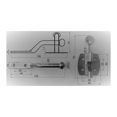 Bránková záskočka 50x52mm Čierny lak